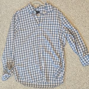 Men's Large Blue plaid banana republic button down